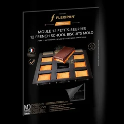 Moule Anti-adhésif|Moule Silicone*FLEXIPAN DEMARLE Moule Silicone 12 Petits Beurres 6,5 x 5,4 cm