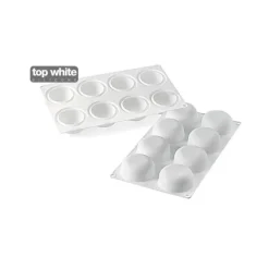 Moule Silicone*SILIKOMART Moule Silicone 8 Ronds Bombés 85 ml Professional