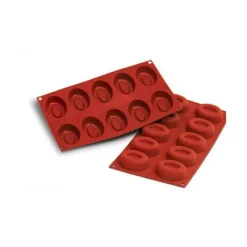 Moule Silicone*SILIKOMART Moule Silicone 10 Savarins Ovales 7 x 5,2 cm