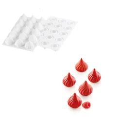 Moule Silicone|Moules À Gâteaux*SILIKOMART Moule Silicone 15 Sphères Torsadées Russian Tale Ø41,5 x h45,5 mm 30ml Professional