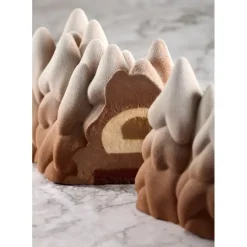 Moule Silicone|Moules À Gâteaux*PAVONI Moule Silicone Bûche Sapin Enneigé 25 x 9 cm x H 9,5 cm