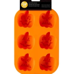 Moule Silicone*WILTON Moule Silicone Citrouille Halloween 6 Empreintes