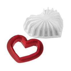 Moule Silicone*SILIKOMART Moule Silicone Coeur Origami 15x13,5 cm Professional