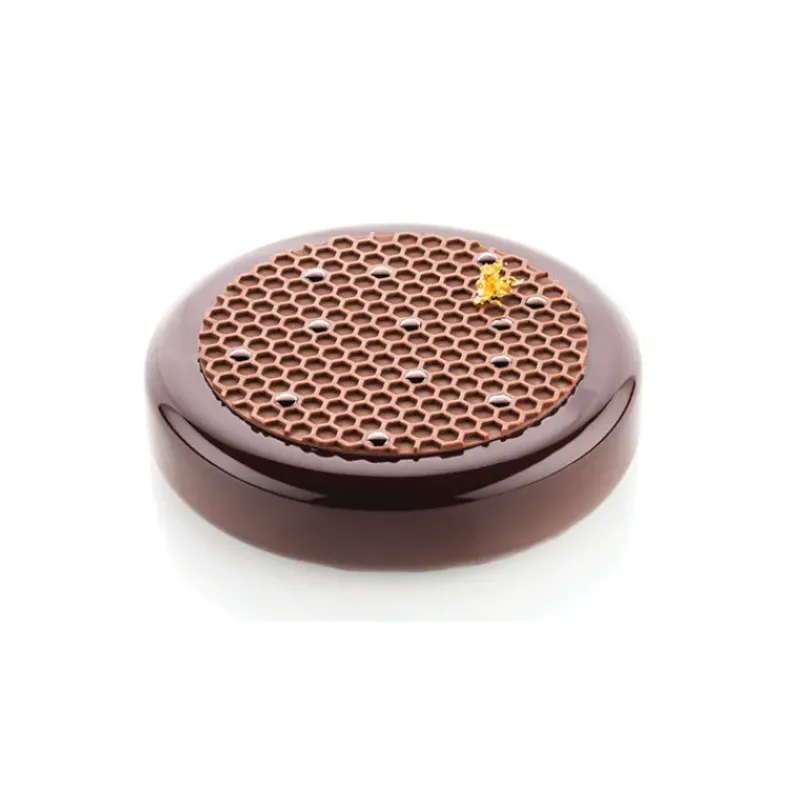 Moule Silicone|Moules À Gâteaux*SILIKOMART Moule Silicone Décor Alvéoles Ø 14 à 18 cm x H 0,35 cm (x2) Professional