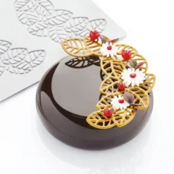 Moules À Chocolat|Décoration Comestible*PAVONI Moule Silicone Décor Feuilles 14,1 x 10 x H 0,2 cm (x3)