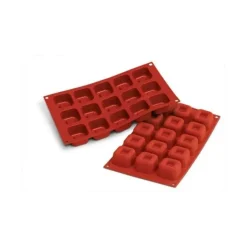 Moule Silicone*SILIKOMART Moule Silicone Savarins Carrés 4,8 cm x H 3 cm (x15)