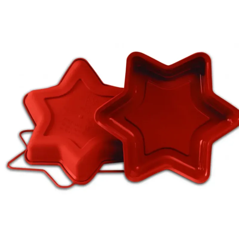 Moule Silicone|Moules À Gâteaux*SILIKOMART Moule souple professionnel forme Etoile 6 branches en silicone Ø 26 cm H 4 cm