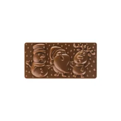 Moules À Chocolat*PAVONI Moule Tablette Chocolat Père Noël, Renne et Bonhomme de Neige 15,4 x 7,7 cm