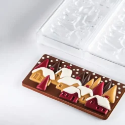 Moules À Chocolat*PAVONI Moule Tablette Chocolat Village De Noël 15,4 x 7,7