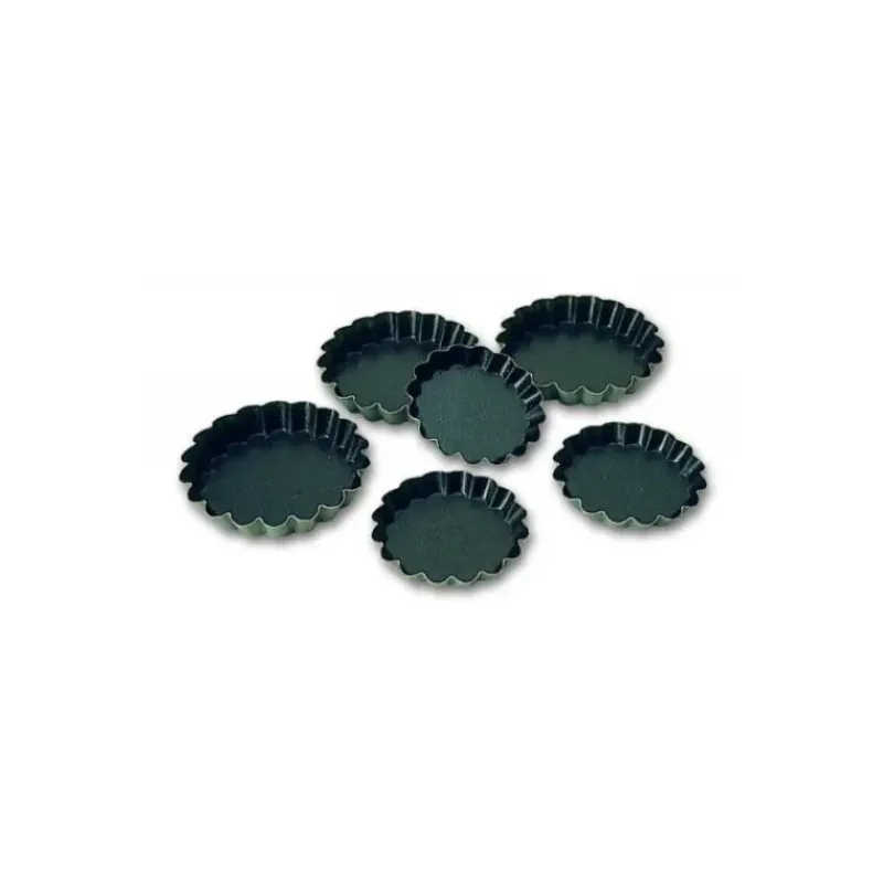 Moule Anti-adhésif|Moules À Gâteaux*MATFER Moule Tartelette Cannelée Exopan Ø10cm H.1.8cm (x12)