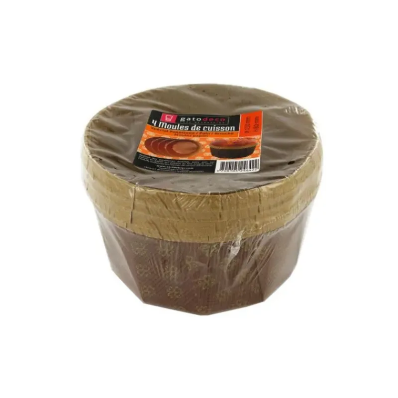 Moules En Papier*GATODECO Moules de Cuisson Spécial Brioches Pains Gatodéco (x4)