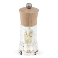 Moulin*PEUGEOT Moulin à Sel Humide Oléron 14 cm Transparent-Bois Naturel