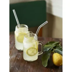 Accessoires Bar*CUISINEADDICT Paille Réutilisable en Verre 23cm courbée x4 HALM