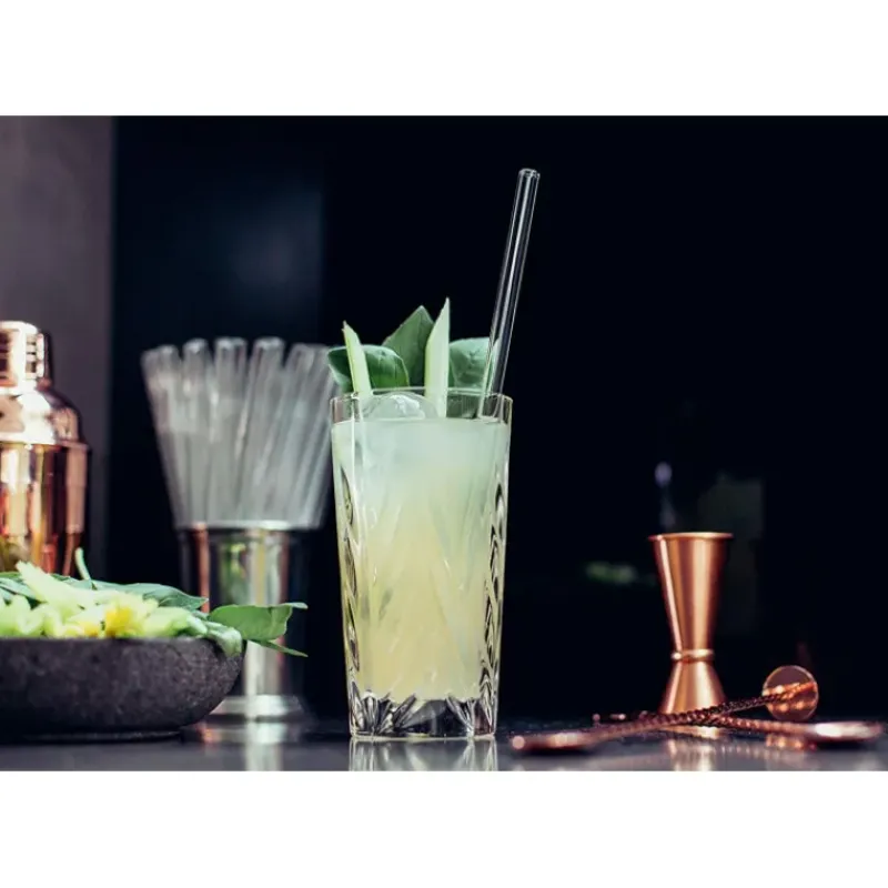 Accessoires Bar*CUISINEADDICT Paille Réutilisable en Verre 23cm droite x4 HALM