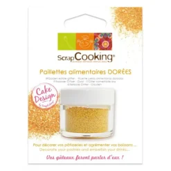 Décoration Comestible*SCRAPCOOKING Paillettes Alimentaires dorées 5g