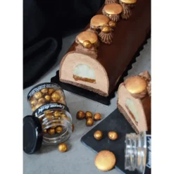 Décoration Comestible*EPICERIE DU CHEF Palets Chocolat Blanc Dorés Décoratives 40 g L'