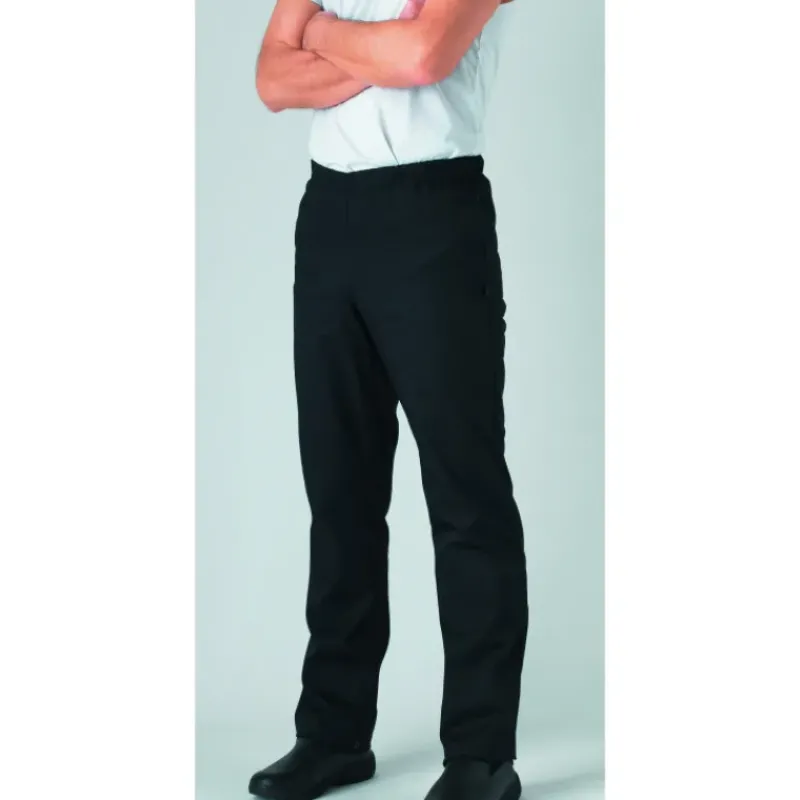 Pantalon De Cuisine*ROBUR Pantalon de Cuisine Mixte Noir pression UMINI T.2