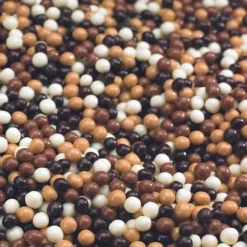 Décoration Comestible*VALRHONA Perles Craquantes aux Chocolats Noir Lait et Blond Dulcey 250g