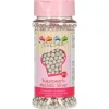 Décoration Comestible*FUNCAKES Perles de Sucre Argent Métallique 80g