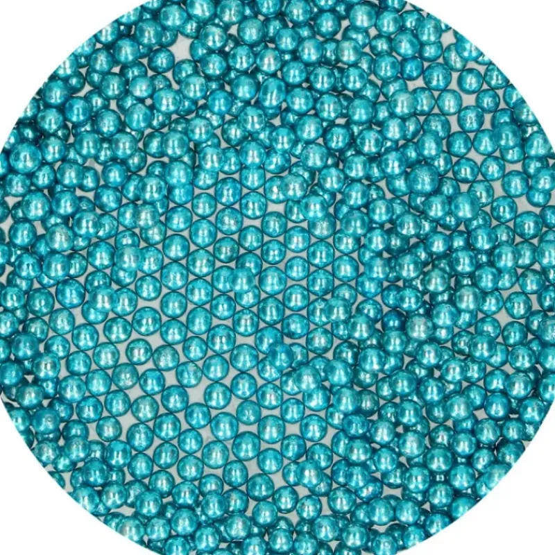 Décoration Comestible*FUNCAKES Perles de sucre Bleu Métallique 80 g