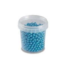 Décoration Comestible*PAVONI Perles en Sucre Bleu Métallisé Ø 4 mm 120 g