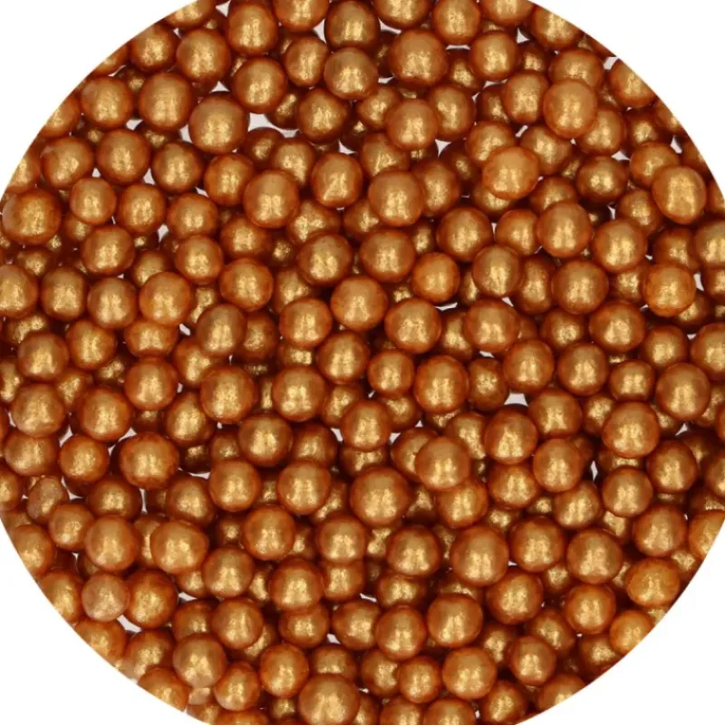 Décoration Comestible*FUNCAKES Perles en Sucre Or au Cœur Tendre 60 g
