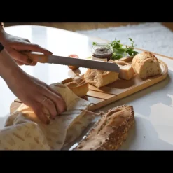 Planches À Découper*PEBBLY Planche à Pain Longue en Bambou 50 x 15 cm