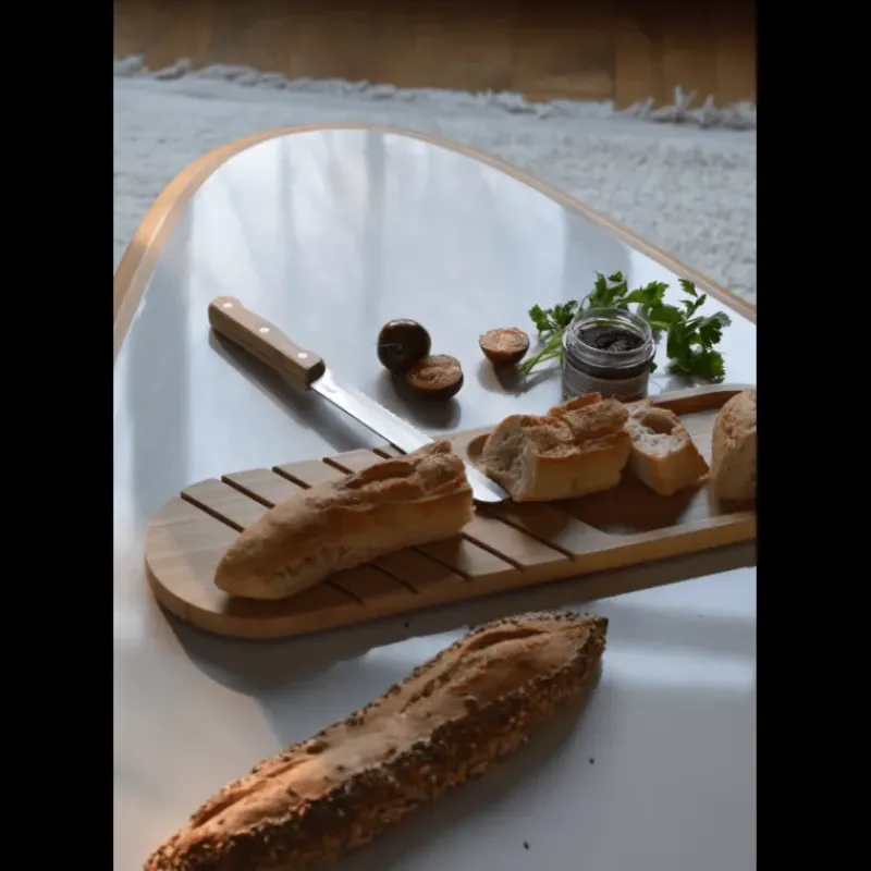 Planches À Découper*PEBBLY Planche à Pain Longue en Bambou 50 x 15 cm