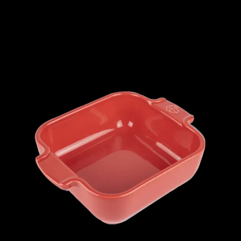 Plat De Cuisson*PEUGEOT Plat à Four Carré en Céramique Appolia 18 cm Rouge