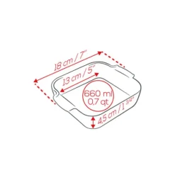 Plat De Cuisson*PEUGEOT Plat à Four Carré en Céramique Appolia 18 cm Rouge