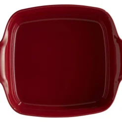 Plat De Cuisson*EMILE HENRY Plat à Four Carré en Céramique 28 x 24 cm Grand Cru