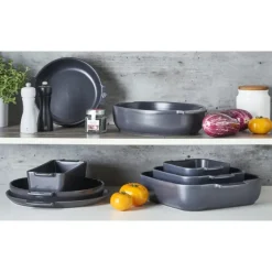 Plat De Cuisson*PEUGEOT Plat à Four Carré en Céramique Appolia 36 cm Ardoise