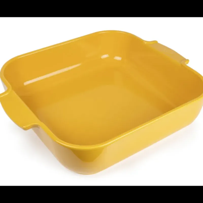 Plat De Cuisson*PEUGEOT Plat à Four Carré en Céramique Appolia 36 cm Jaune Safran