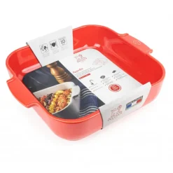 Plat De Cuisson*PEUGEOT Plat à Four Carré en Céramique Appolia 36 cm Rouge