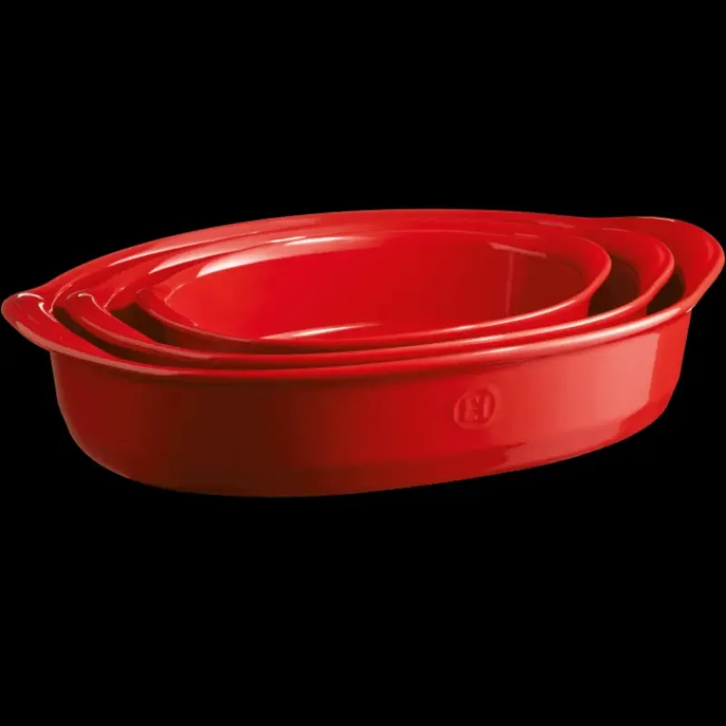Plat De Cuisson*EMILE HENRY Plat à Four Ovale en Céramique 36,5 x 22,5 cm Grand Cru