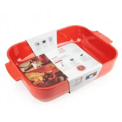 Plat De Cuisson*PEUGEOT Plat à Four Rectangulaire en Céramique Appolia 40 cm Rouge