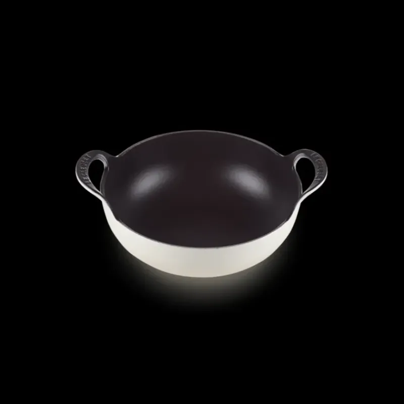 Plat De Cuisson|Woks*LE CREUSET Plat Balti En Fonte Rond 24 cm Meringue