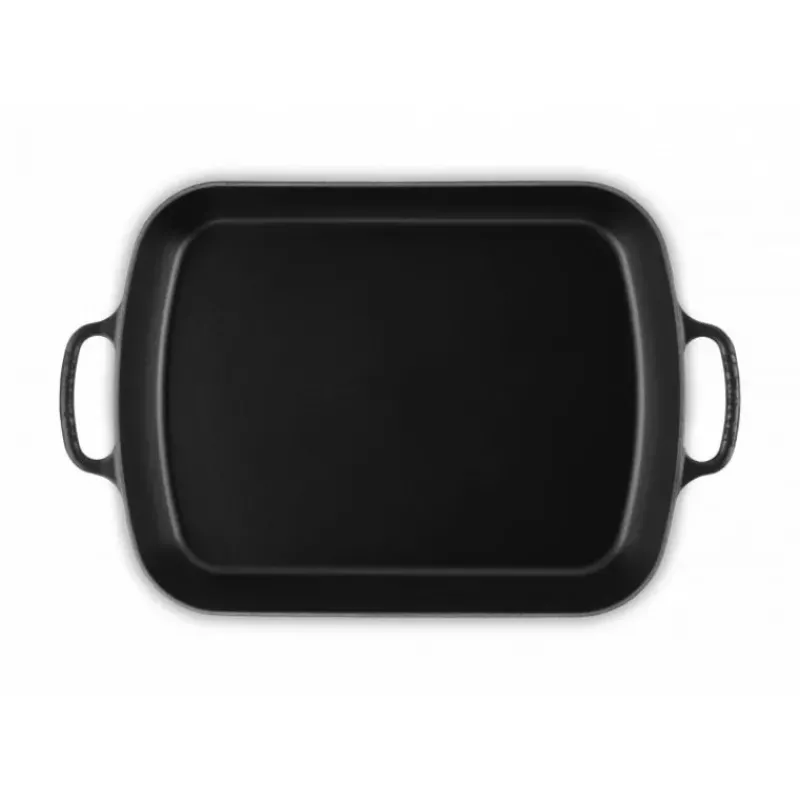 Plat De Cuisson*LE CREUSET Plat Rectangulaire en Fonte 37 cm Noir Mat