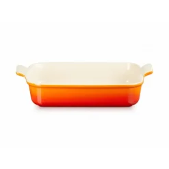Plat De Cuisson*LE CREUSET Plat Rectangulaire Héritage en Céramique 32 cm Volcanique Tradition