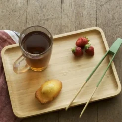 Servir, Présenter*PEBBLY Plateau de Service en Bambou 28 x 20 cm