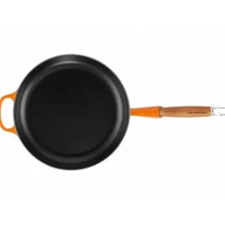 Poêles*LE CREUSET Poêle en Fonte 28 cm Volcanique avec Manche en Bois Signature