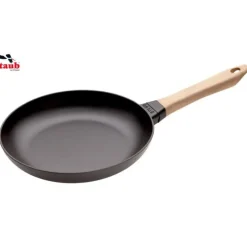 Poêles*STAUB Poêle en Fonte Noir 26 cm Manche Bois