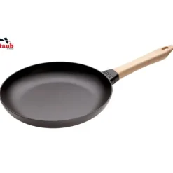 Poêles*STAUB Poêle en Fonte Noir 28 cm Manche Bois
