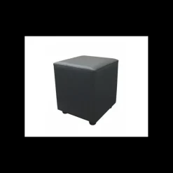 Mobilier Restaurant*2IMAHL Pouf Carré en Simili Cuir Noir Lisbonne