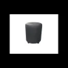 Mobilier Restaurant*2IMAHL Pouf Rond en Tissu Gris Lisbonne