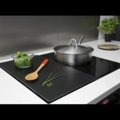 Planches À Découper*PEBBLY Protection Plaque de Cuisson en Verre 50 x 28 cm Noir