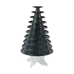 Présentoirs Pour Gâteaux*MALLARD FERRIERE Pyramide à Macaron vertical 10 plateaux amovibles - Version Noire