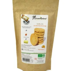 Produits Bio|Préparation Pâtisserie*MIRONTAINE Sablés BIO aux Eclats d'Orange 295g
