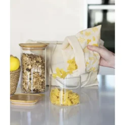 Sac En Tissu*PEBBLY Sac à Vrac Coton Bio Jaune 20 x 25 cm