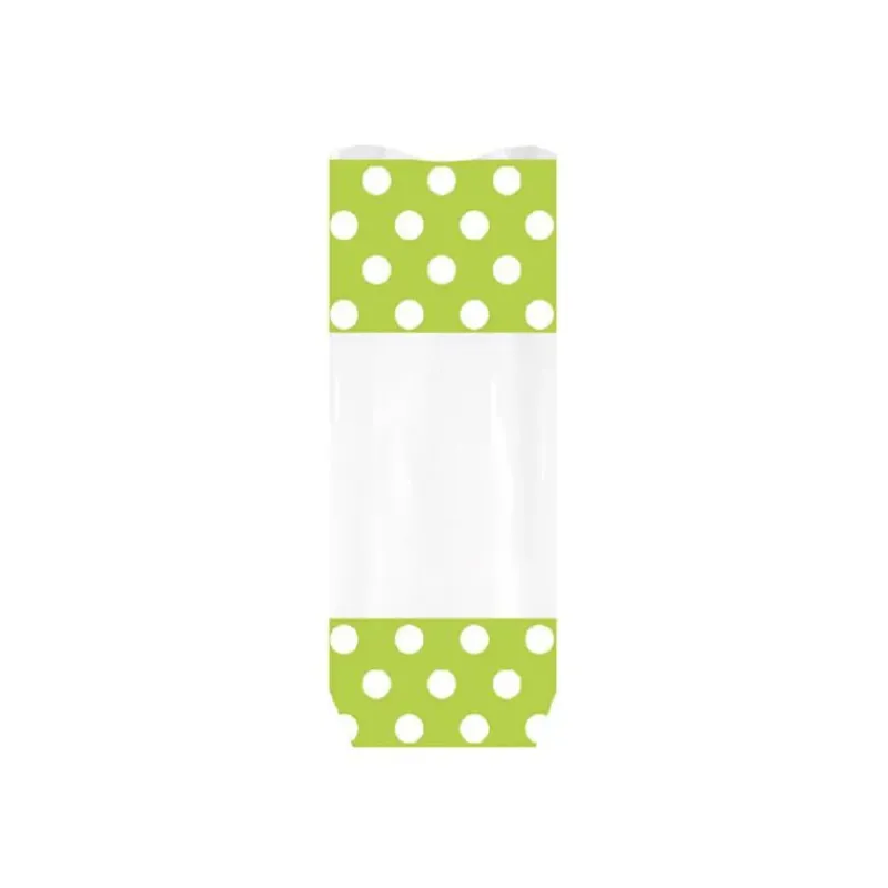 Emballage Alimentaire*PATISDECOR Sachet Bonbon 12 x 26 cm Anis à Pois Blancs Patisdécor (x10)